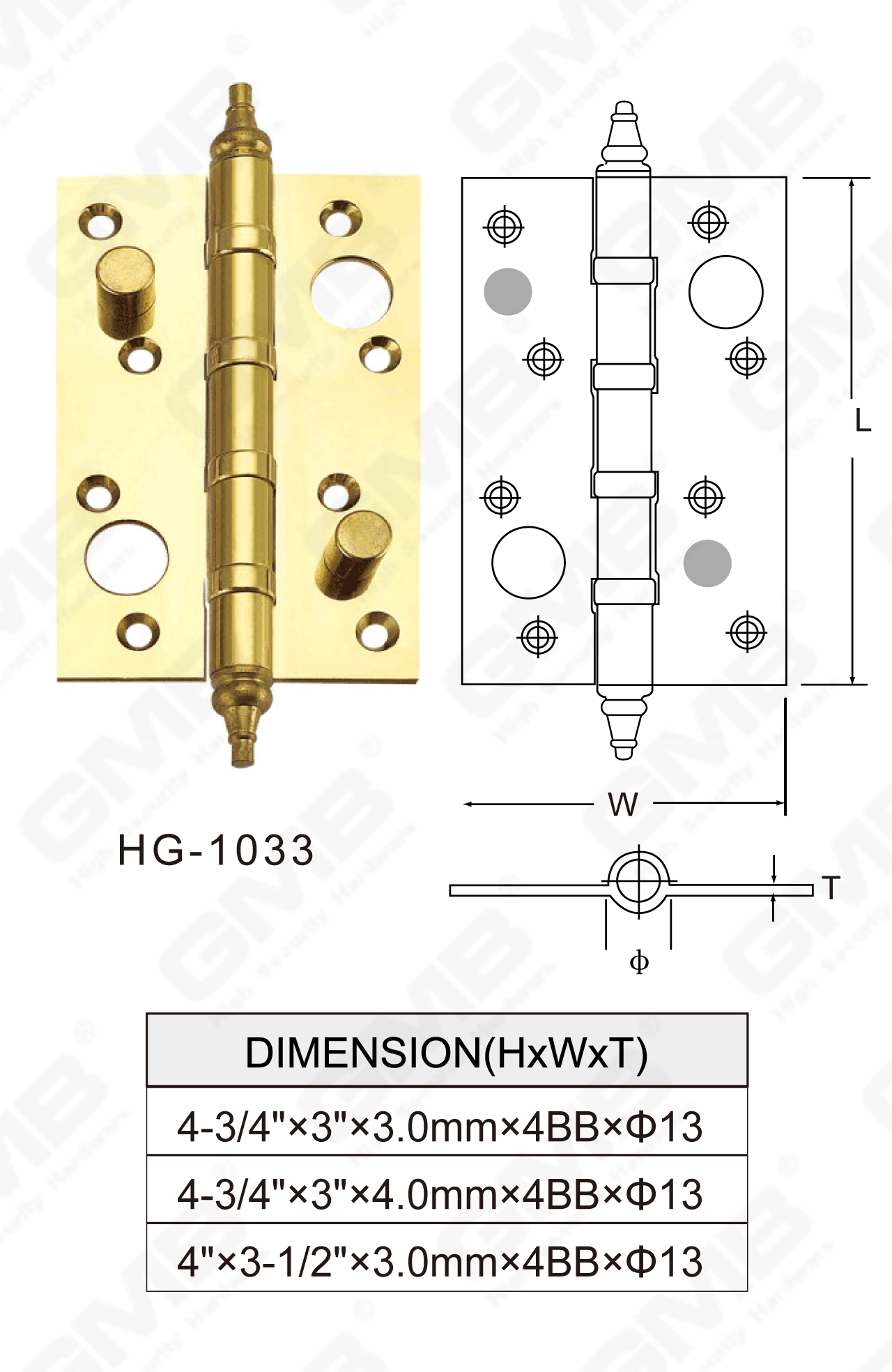 Латунная петля Series_HG-1033-71