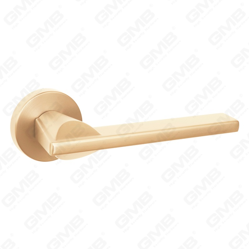 Современная простая ручка дверного замка из цельного цинкового сплава на круглой розетке (Z062407)