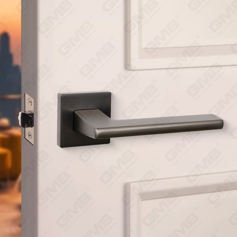 Современная простая ручка дверного замка из цельного цинкового сплава на квадратной розетке (Z072508)