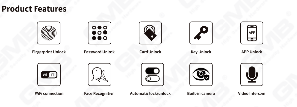 Высокая безопасность отпечатков пальцев/RFID Card/Wi-Fi/Tuya/TT App/с интеллектуальной анти-пип-цифровой интеллектуальной дверной блокировкой (824)