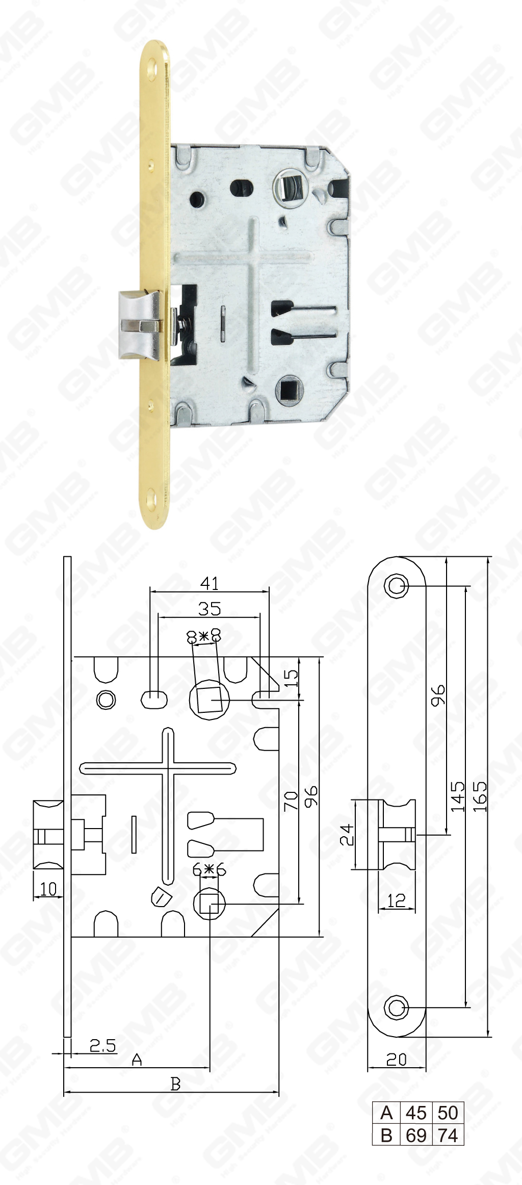 02 Замок врезной第一部分_PE70S-44